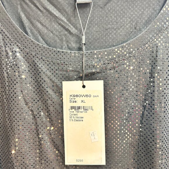 NWT St. John Caviar Black Sequin Knit Tank – Size XL - Picture 3 of 3